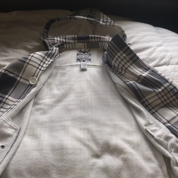 Plaid Collared Pea Coat - Picture 3 of 3